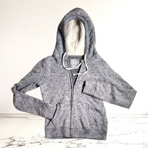 SO Women’s Sherpa Lined Hoodie – Size Medium – Heather Gray Zip-Up